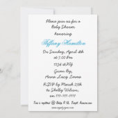 Baby Blue Cowboy Stiefel Western Mommy Babydusche Einladung (Rückseite)