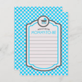 Baby Blue Cradle Baby Duschberatung Hinweiskarte (Vorne/Hinten)