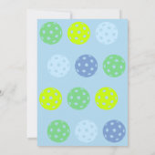 Baby Blue Crawl Walk Pickleball Thema 1. Geburtsta Einladung (Rückseite)