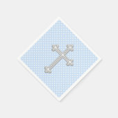 Baby Blue Cross Christening Serviette (Ecke)