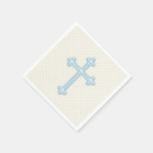 Baby Blue Cross Christening Serviette (Ecke)