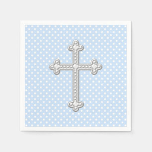 Baby Blue Cross Taufe Serviette