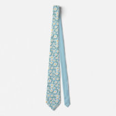 Baby Blue Daisy Floral Groomsmen Krawatte (Vorderseite)