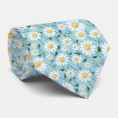 Baby Blue Daisy Floral Groomsmen Krawatte (Gerollt)