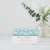 Baby Blue Damask Muster Calling Cards Telefonnummerkarte (Stehend Vorderseite)