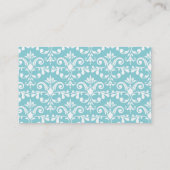 Baby Blue Damask Muster Calling Cards Telefonnummerkarte (Rückseite)