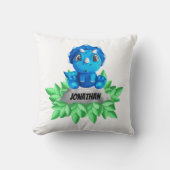 Baby Blue Dinosaurier Weiße Kissen (Vorderseite)