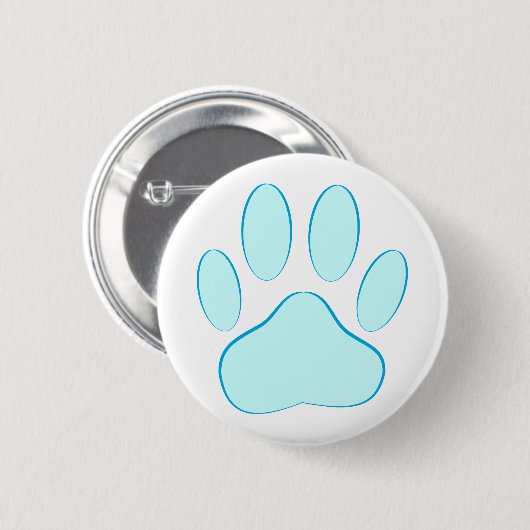 Baby Blue Dog Pawprint Button (Vorne & Hinten)