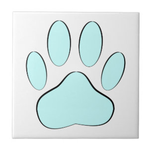Baby Blue Dog Pawprint Fliese