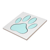 Baby Blue Dog Pawprint Fliese (Seite)