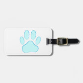 Baby Blue Dog Pawprint Gepäckanhänger (Vorderseite horizontal)