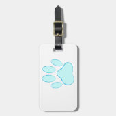 Baby Blue Dog Pawprint Gepäckanhänger (Vorderseite vertikal)
