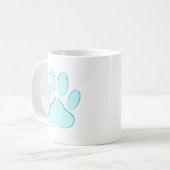 Baby Blue Dog Pawprint Kaffeetasse (Vorderseite Links)