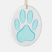 Baby Blue Dog Pawprint Keramik Ornament (Rechts)