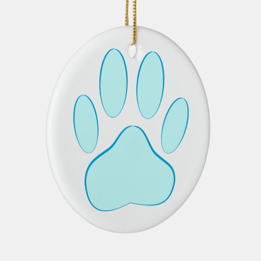 Baby Blue Dog Pawprint Keramik Ornament (Rechts)