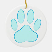Baby Blue Dog Pawprint Keramik Ornament (Vorne)