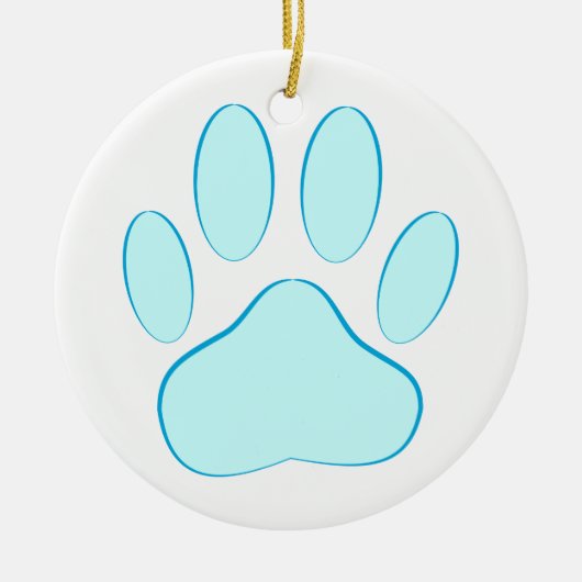 Baby Blue Dog Pawprint Keramik Ornament (Vorne)