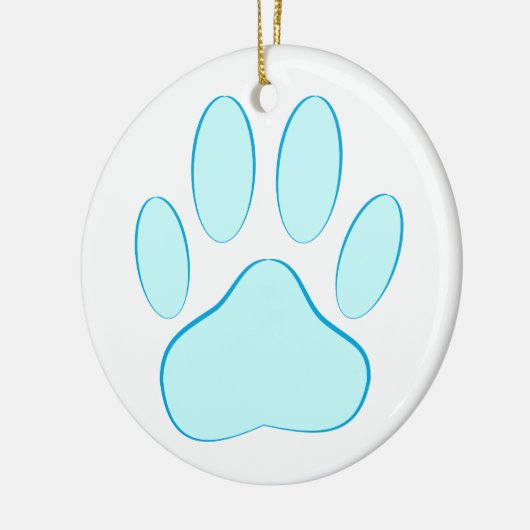 Baby Blue Dog Pawprint Keramik Ornament (Links)