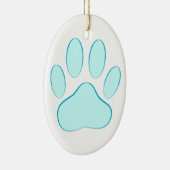 Baby Blue Dog Pawprint Keramik Ornament (Rechts)