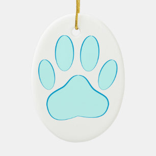 Baby Blue Dog Pawprint Keramik Ornament