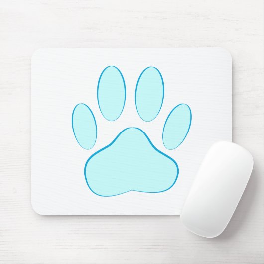 Baby Blue Dog Pawprint Mousepad (Mit Mouse)