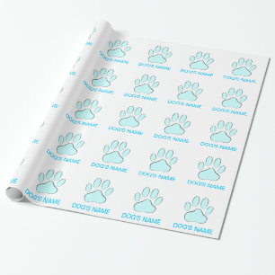Baby Blue Dog's Pawprint Geschenkpapier