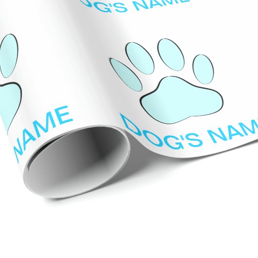Baby Blue Dog's Pawprint Geschenkpapier (Rolleneckpunkt)