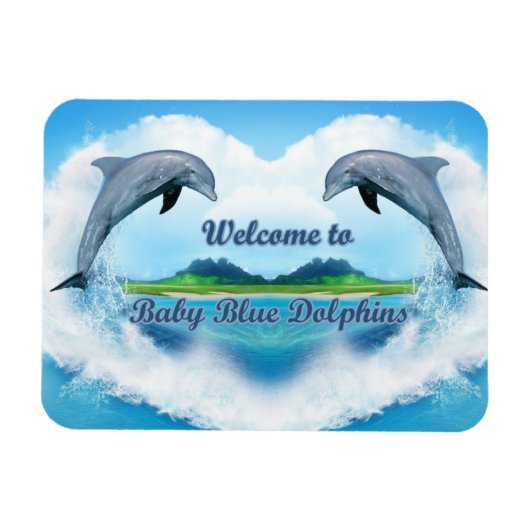 Baby Blue Dolphin Magnet (Horizontal)
