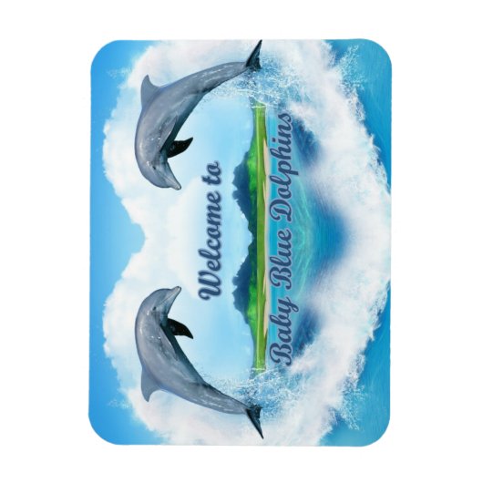 Baby Blue Dolphin Magnet (Vertikal)