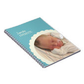 Baby Blue Dot Scrollring benutzerdefiniertes Foto Notizblock (Rechte Seite)