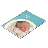 Baby Blue Dot Scrollring benutzerdefiniertes Foto Notizblock (Linke Seite)