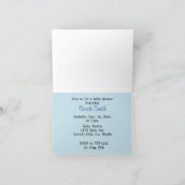 Baby Blue Dots Animals Blume Kinderdusche Einladung (Innenseite)