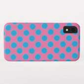 Baby Blue Dots auf rosa Hintergrund Case-Mate iPhone Hülle (Rückseite (Horizontal))