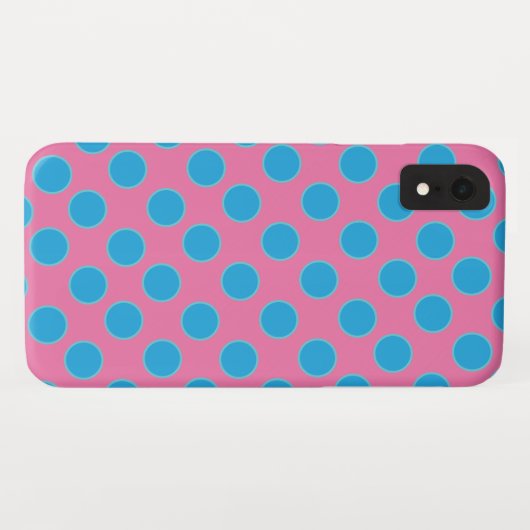 Baby Blue Dots auf rosa Hintergrund Case-Mate iPhone Hülle (Rückseite (Horizontal))