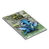 Baby Blue Dragon and Fantasy Mittelalterliche Burg Notizblock (Rechte Seite)