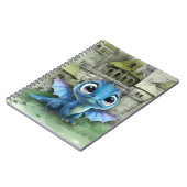 Baby Blue Dragon and Fantasy Mittelalterliche Burg Notizblock (Linke Seite)
