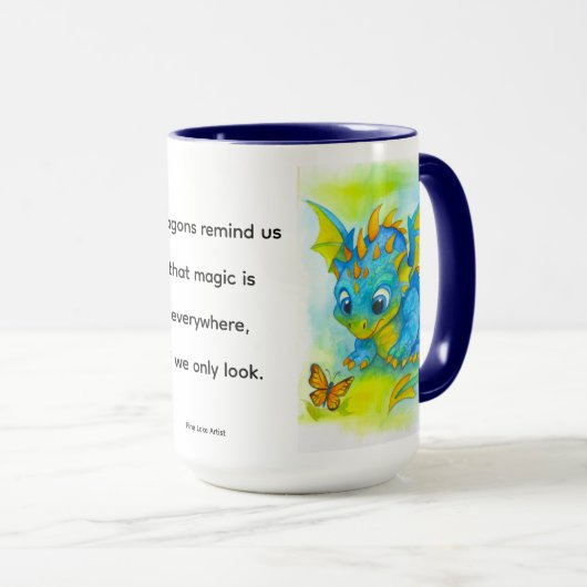Baby Blue Dragon Mug Tasse (VorderseiteRechts)