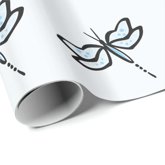 Baby Blue Dragonfly Geschenkpapier (Rolleneckpunkt)