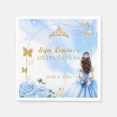 Baby Blue Dress Princess Quinceañera Party Serviette (Vorderseite)