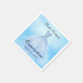 Baby Blue Dress Quinceanera Custom Serviette (Ecke)