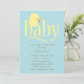 Baby Blue Duckling Baby Dusche Einladungen (Stehend Vorderseite)