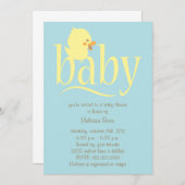 Baby Blue Duckling Baby Dusche Einladungen (Vorne/Hinten)