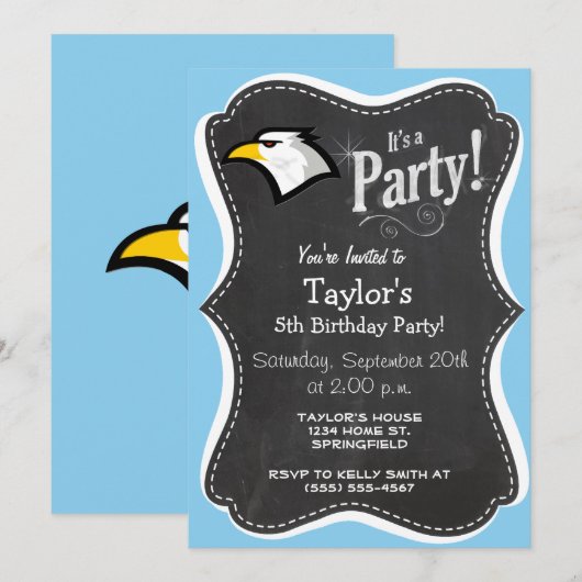 Baby Blue Eagle Einladung (Vorne/Hinten)