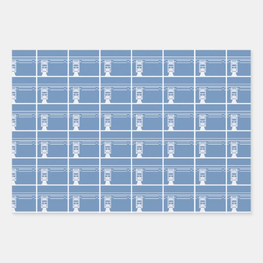 Baby Blue Eid Adha Mubarak Kaaba Sheep Pattern Geschenkpapier Set (Vorderseite)