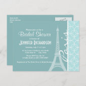 Baby Blue Eiffel Tower; Paris Einladungspostkarte (Vorne/Hinten)