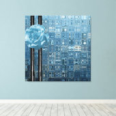 Baby Blue Eis Rose Leinwanddruck (Insitu (Holzboden))