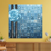 Baby Blue Eis Rose Leinwanddruck (Insitu (Wohnzimmer))