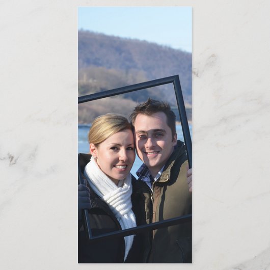 Baby Blue Elegante Modernes Foto Hochzeitsmenü Menükarte (Rückseite)