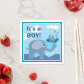 Baby Blue Elephant Es ist eine Baby-Dusche Serviette (Beispiel)