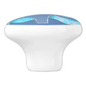 Baby Blue Elephant und Blume Kinderzimmer Keramikknauf (Seitenansicht)